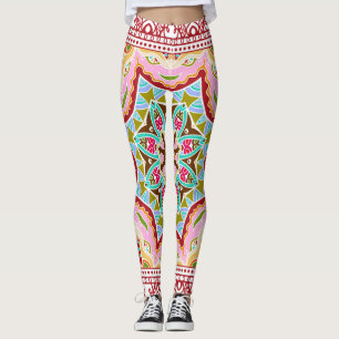 Abstracte tropische bladeren divers patroon leggings