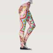 Abstracte tropische bladeren divers patroon leggings (Rechts)