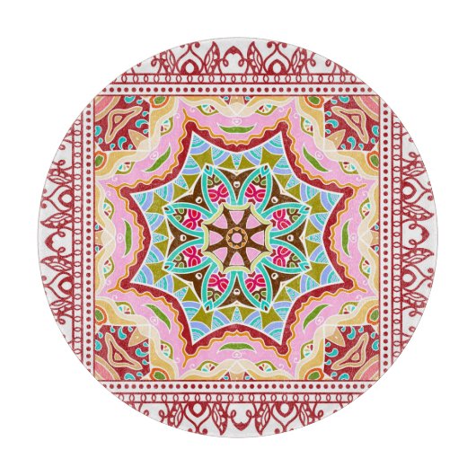 Abstracte tropische bladeren divers patroon snijplank (Voorkant)