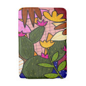 Abstracte tropische bladeren en bloemen badmat (Voorkant Verticaal)