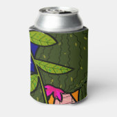 Abstracte tropische bladeren en bloemen blikjeskoeler (Blikje Achterkant)