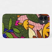 Abstracte tropische bladeren en bloemen Case-Mate iPhone case (Achterkant (horizontaal))
