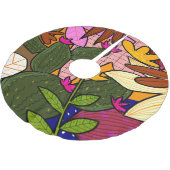 Abstracte tropische bladeren en bloemen kerstboom rok (Gekanteld)