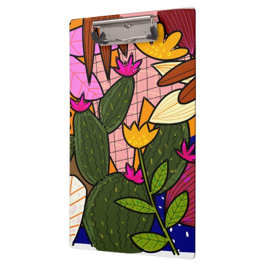 Abstracte tropische bladeren en bloemen klembord (Links)