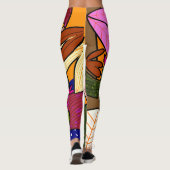 Abstracte tropische bladeren en bloemen leggings (Achterkant)