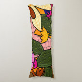Abstracte tropische bladeren en bloemen lichaamskussen (Voorkant Verticaal)