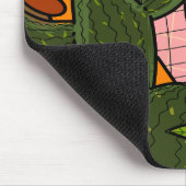 Abstracte tropische bladeren en bloemen muismat (Hoek)