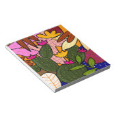 Abstracte tropische bladeren en bloemen notitieblok (Schuin)