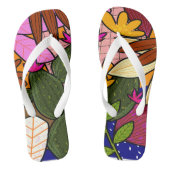 Abstracte tropische bladeren en bloemen teenslippers (Voetbed)
