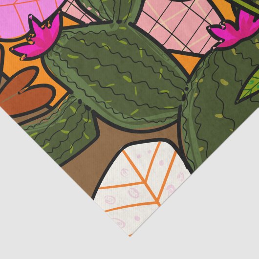 Abstracte tropische bladeren en bloemen tissuepapier (Detail)