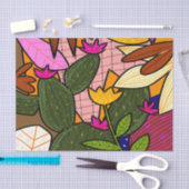 Abstracte tropische bladeren en bloemen tissuepapier (Craft)