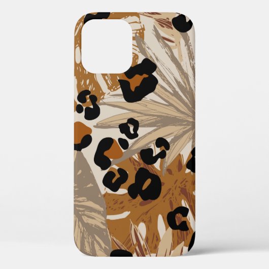 Abstracte tropische bladeren en goudluipaarden Case-Mate iPhone case (Achterkant)