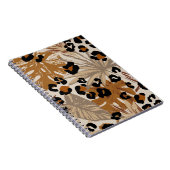 Abstracte tropische bladeren en goudluipaarden notitieboek (Rechterzijde)