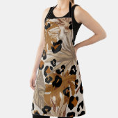 Abstracte tropische bladeren en goudluipaarden schort (Insitu)