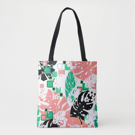 Abstracte tropische bladeren exotisch monster met  tote bag (Voorkant)