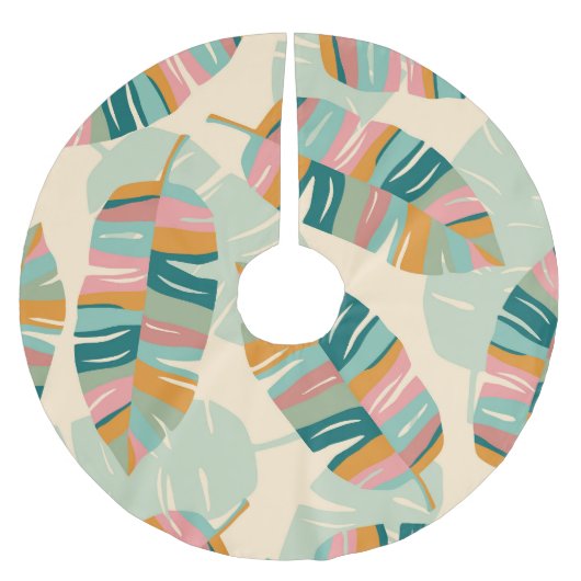 Abstracte tropische bladeren: modern naadloos kerstboom rok (Voorkant)