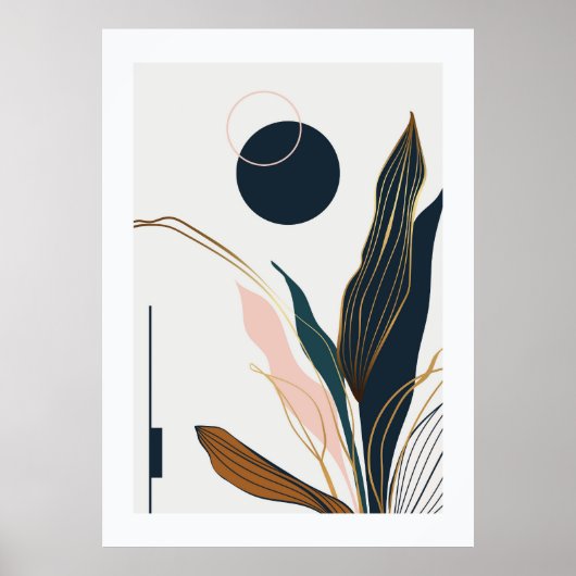 Abstracte tropische bladeren poster (Voorkant)