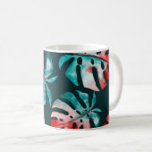 Abstracte tropische bladeren, Waterverf helder. Koffiemok (Voorkant rechts)