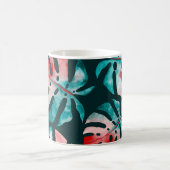 Abstracte tropische bladeren, Waterverf helder. Koffiemok (Center)