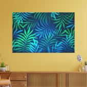 Abstracte tropische bladzijnen Kunstcanvas afdrukk Canvas Afdruk (Insitu (Woonkamer))