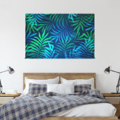 Abstracte tropische bladzijnen Kunstcanvas afdrukk Canvas Afdruk (Insitu (Slaapkamer))