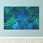 Abstracte tropische bladzijnen Kunstcanvas afdrukk Canvas Afdruk (Insitu (Houten vloer))