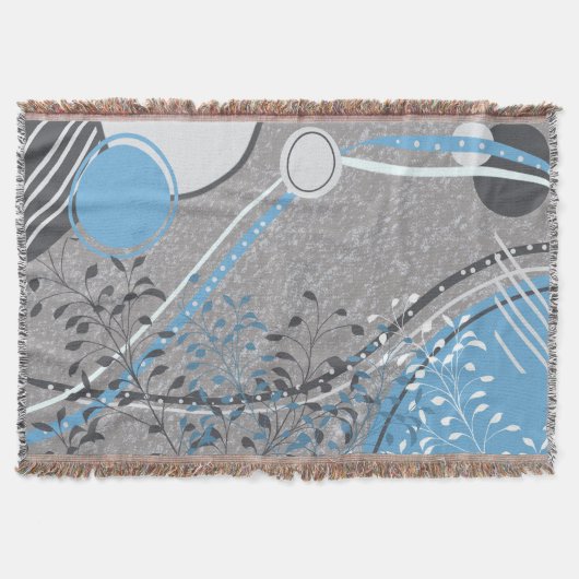 Abstracte Tropische Bloemen Botanisch Deken (Voorkant)
