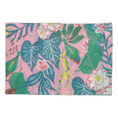 Abstracte tropische bloemen, guache schilderpatroo kussensloop (Achterkant)