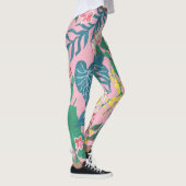 Abstracte tropische bloemen, guache schilderpatroo leggings (Rechts)