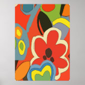 Abstracte Tropische Bloemen Poster (Voorkant)