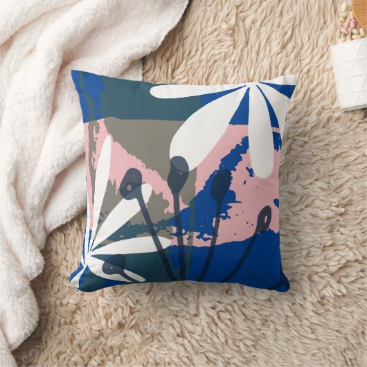 Abstracte tropische bloemkunst kussen (Deken)