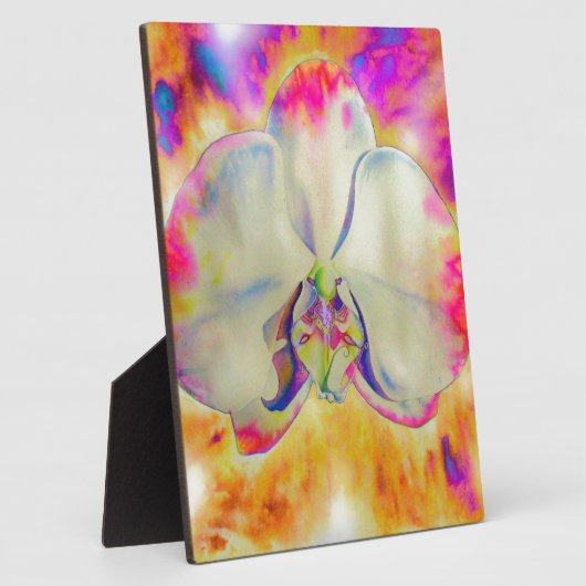 Abstracte tropische boho orchidee waterverf schild fotoplaat (Zijkant)