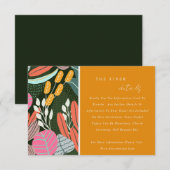 Abstracte tropische botanische bruiloft - Gegevens Informatiekaartje (Voorkant / Achterkant)