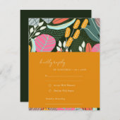 Abstracte tropische botanische ridder RSVP kaartje (Voorkant / Achterkant)