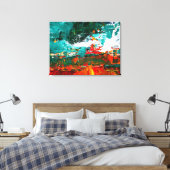 Abstracte Tropische Botsing Canvas Afdruk (Insitu (Slaapkamer))