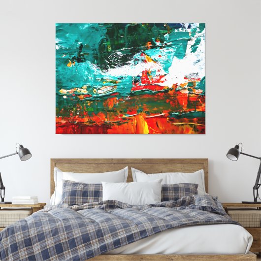 Abstracte tropische botsing canvas afdruk (Insitu (Slaapkamer))