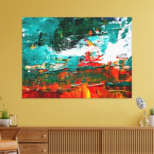 Abstracte tropische botsing canvas afdruk (Insitu (Woonkamer))