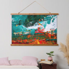 Abstracte tropische botsing hangend wandkleed