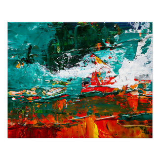 Abstracte Tropische Botsing Perfect Poster