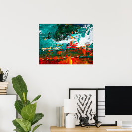 Abstracte tropische botsing poster