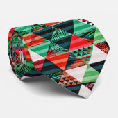 Abstracte tropische driehoeken kleurig geometrisch stropdas (Opgerold)