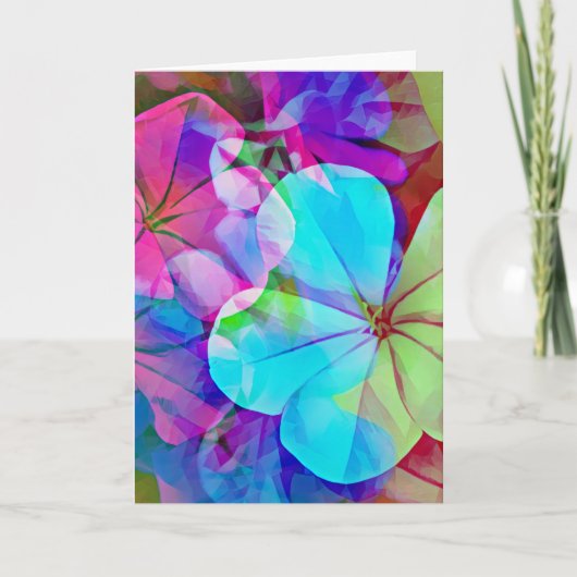 Abstracte Tropische Flowers Art Note Card Kaart (Voorkant)