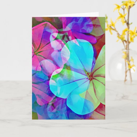 Abstracte Tropische Flowers Art Note Card Kaart (Gele Bloem)