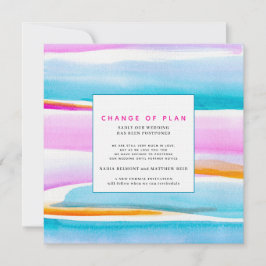 Abstracte tropische getijdenlijnen bruiloft uitste kaart