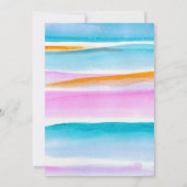 Abstracte tropische getijdenlijnen roze blauwgroen kaart (Achterkant)