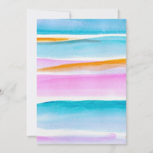 Abstracte tropische getijdenlijnen roze blauwgroen kaart (Achterkant)