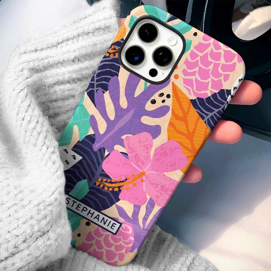 Abstracte Tropische Jungle Aangepaste Naam Case-Mate iPhone Case