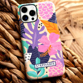 Abstracte Tropische Jungle Aangepaste Naam Case-Mate iPhone Case