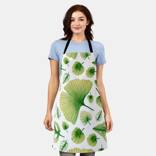 Abstracte tropische kunst schort (Gedragen)