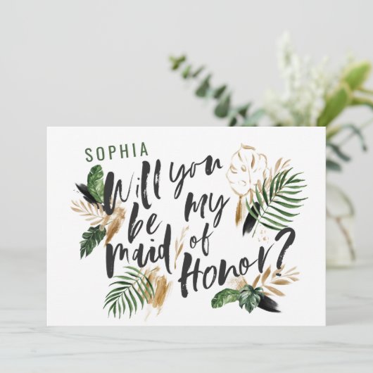 Abstracte tropische maid van Honor (Staand voorkant)